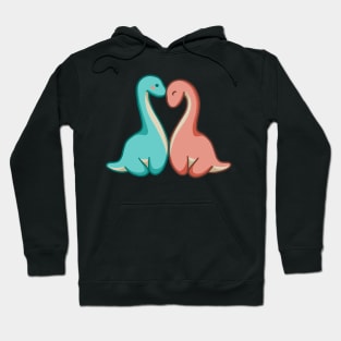 Cute long neck couple, dino, dinosaurs Hoodie